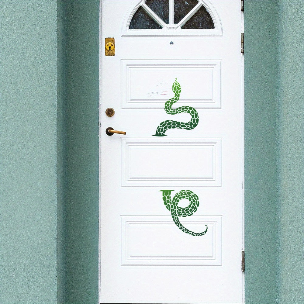 1 Set PET Snake Stencils 300x300mm with Art Paint Brushes