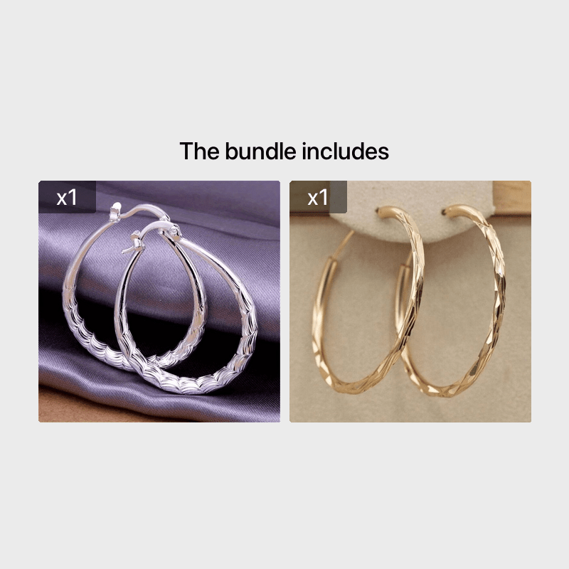 Golden Big Circle Hoop Earrings 18K Plated Jewelry For Women