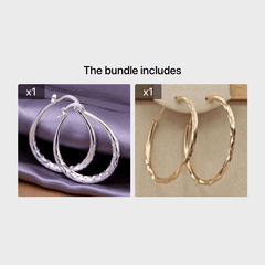 Golden Big Circle Hoop Earrings 18K Plated Jewelry For Women
