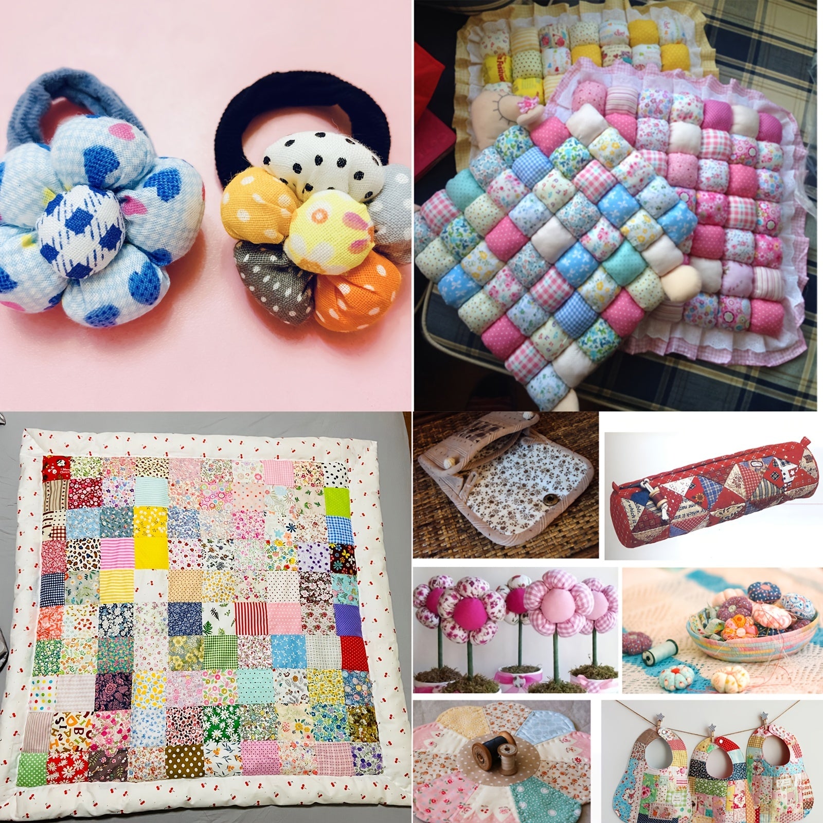 50pcs Printed Patchwork Fabric Random Colors for DIY Sewing Scrapbooking