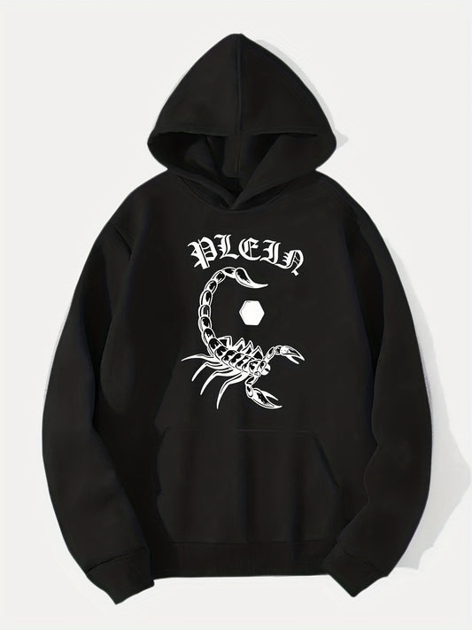 Scorpion Print Hoodie Men's Graphic Pullover Hooded Sweatshirt