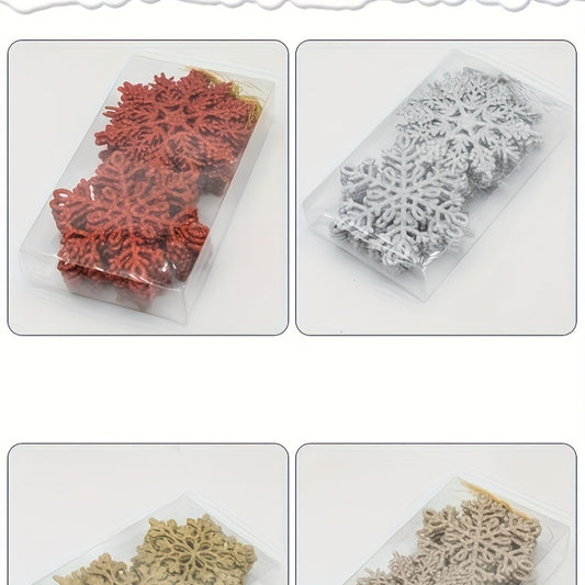 5pcs Glitter Snowflake Ornaments Christmas Tree Decoration