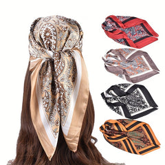 Classic Paisley Print Bandana Vintage Square Scarf Woman Necke...