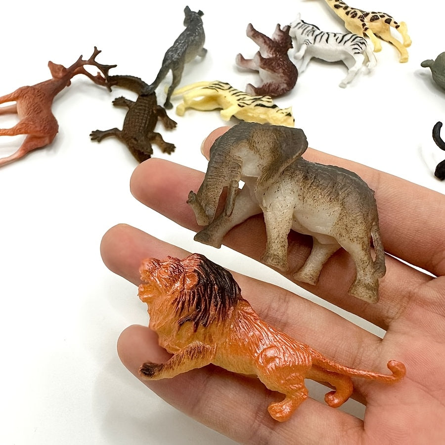 12pcs Animal Doll Model Realistic Statues for Home Decor