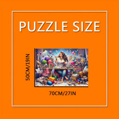1000pcs Jigsaw Puzzle Dreamy Girl Vibrant Colors Frameless DIY Hobbyist Gift