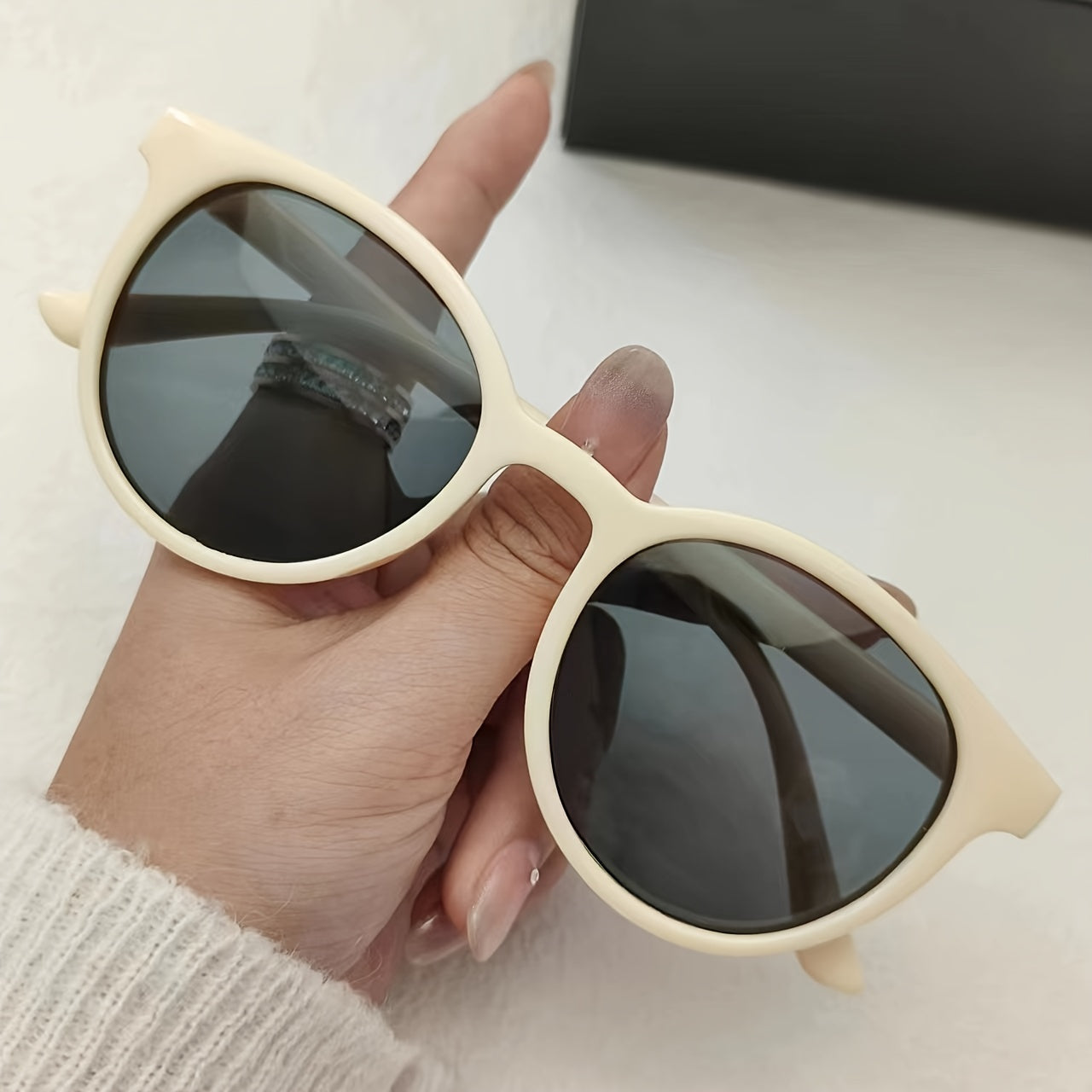 Round Sunglasses Casual Kpop Jelly Anti Glare Glasses UV400