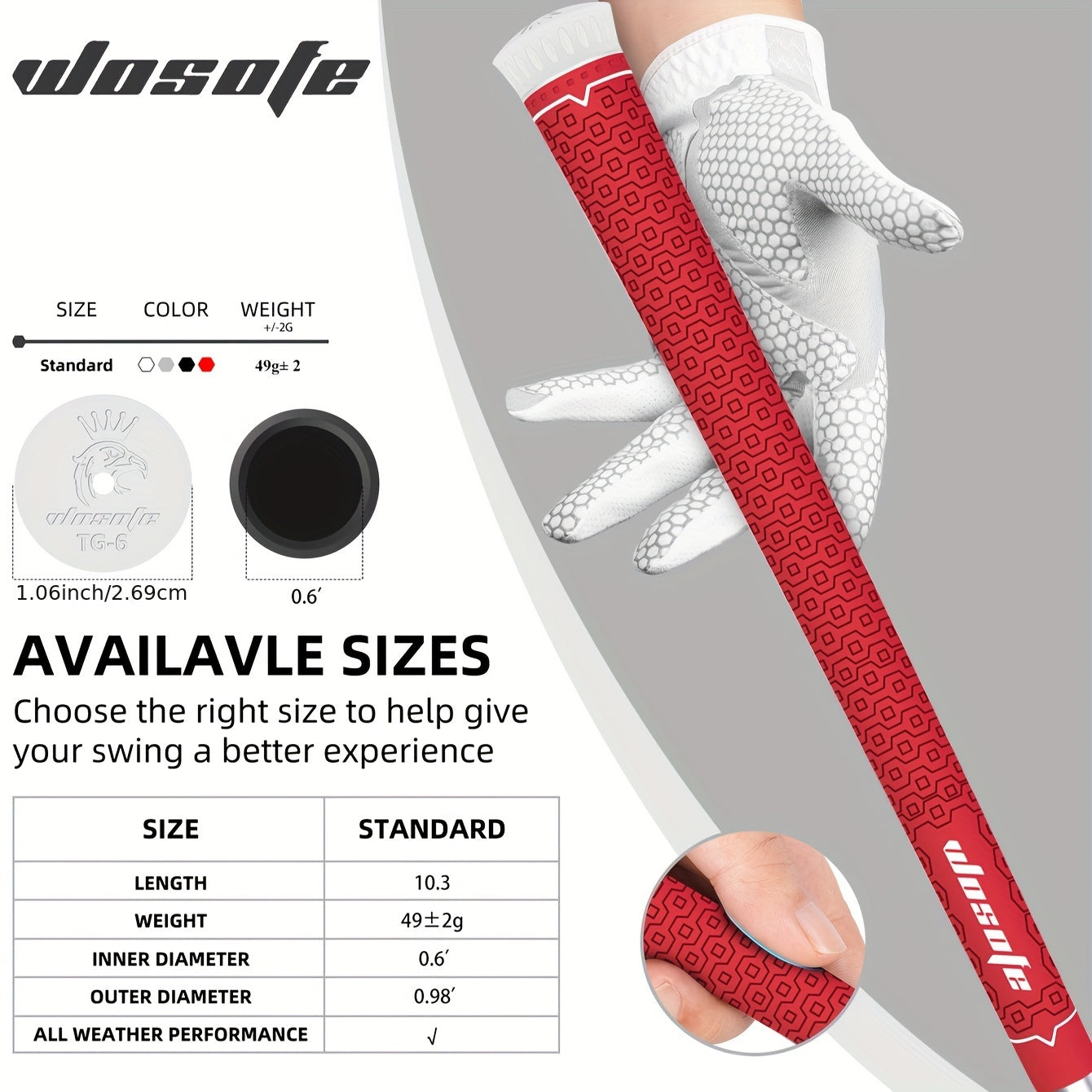 13pcs Anti Slip Rubber Golf Irons Grips Soft Lightweight