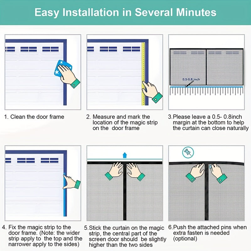 Retractable Screen Magnetic Mosquito Curtain Garage Door Sweep