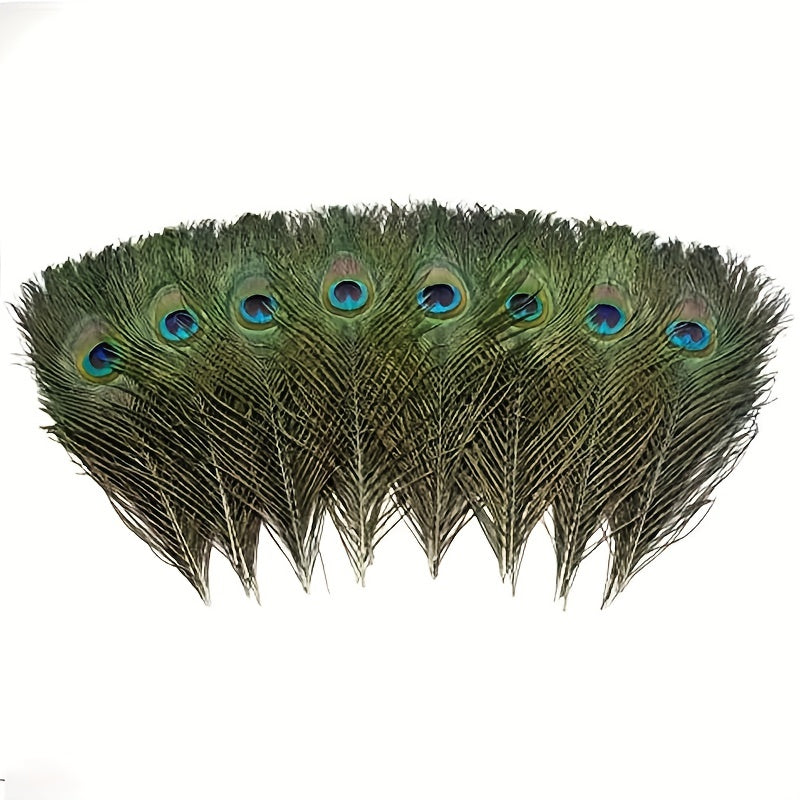 24pcs High Peacock Eye Feathers 25-48 Cm DIY Craft Dance Makeup Decor