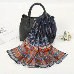 Women's Chiffon Scarf Soft Thin Shawl Neckerchief Head Wrap