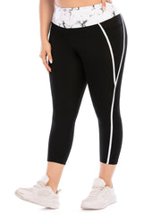  Colorblock Yoga Cropped Leggings With Pocket