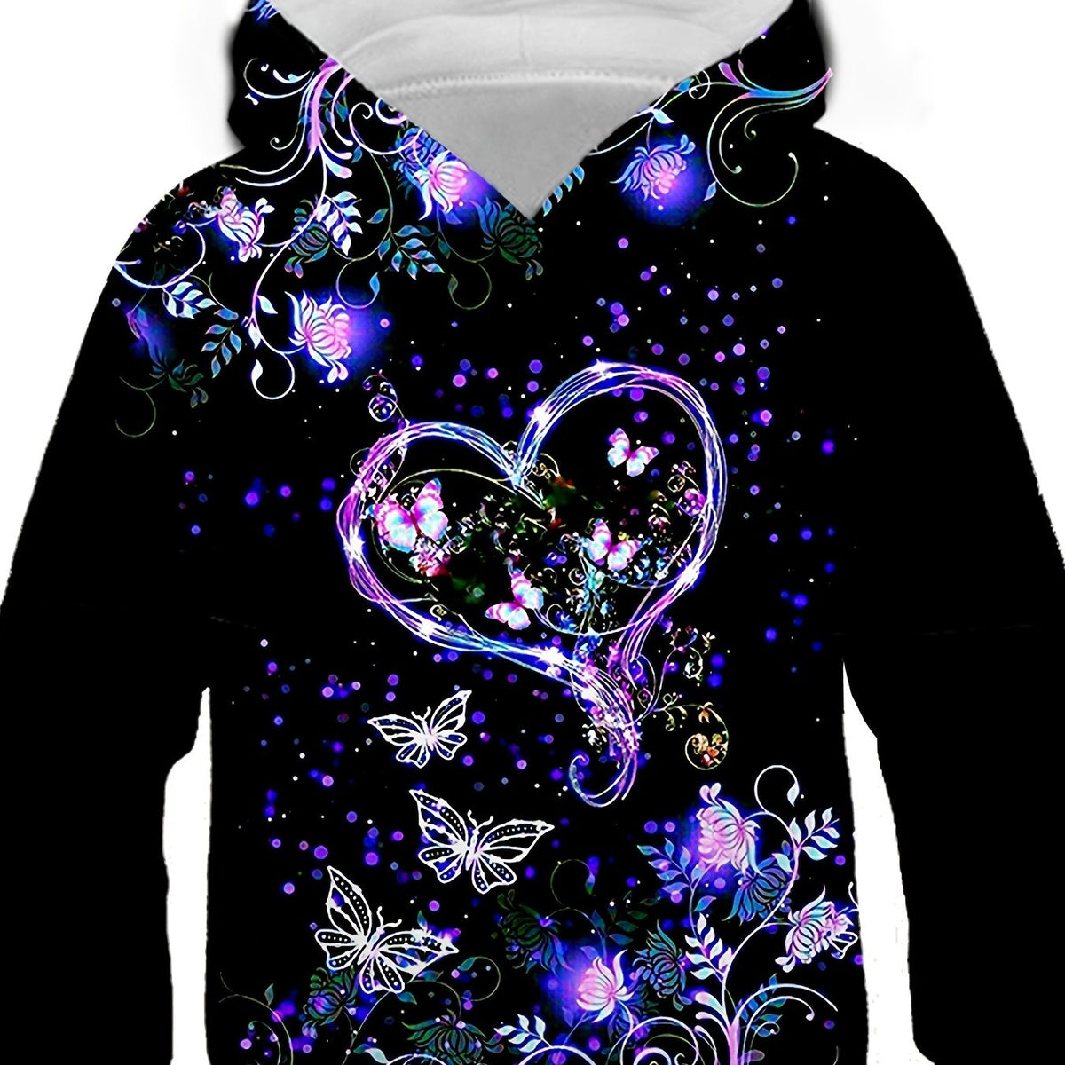 Butterfly Graphic Kids Hoodie Animal 3D Print 3-14Y