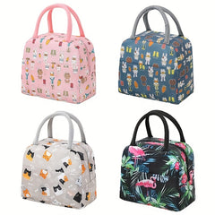 Animal Printed Insulated Lunch Bag - Leakproof Freezable Cooler Bag