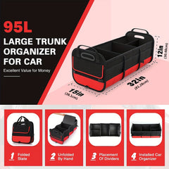 Large Trunk Organizer For Car Collapsible Compartment Car Trunk Organizer
