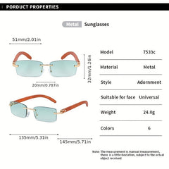 Men's Rimless Sunglasses for Outdoor UV Protection