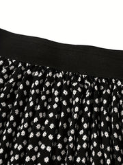  Dot Print High Rise Maxi Skirt