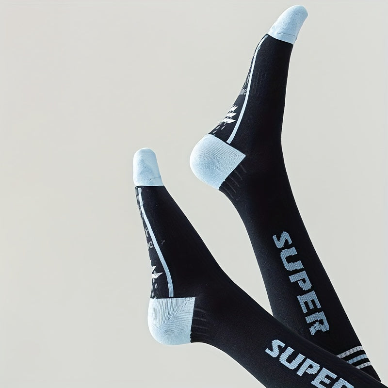 Women's Letter Print Sports Calf Socks - Knee High Stockings