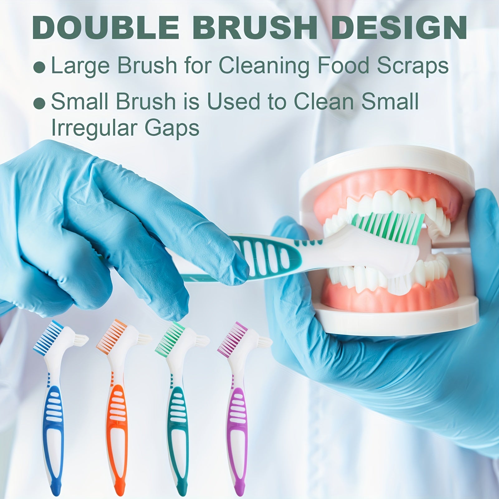 Denture Brush 4PCS Double Sided Toothbrush