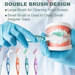 Denture Brush 4PCS Double Sided Toothbrush
