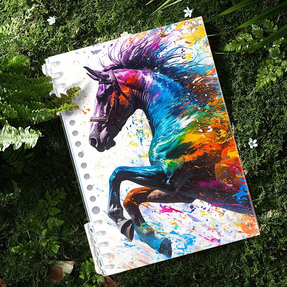 Colorful Horse Art Print Notebook Hard Cover