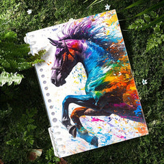 Colorful Horse Art Print Notebook Hard Cover