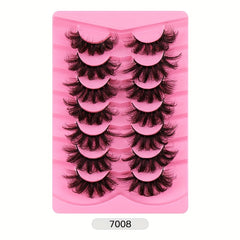 7 Pairs Faux Mink Dramatic False Eyelashes Thick Volume Fluffy Makeup Reusable