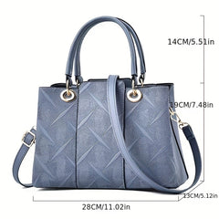 Classic Tote Shoulder Zipper Bag All Match Satchel Bag For Work