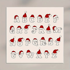 Christmas Alphabet Clear Stamps For Card Making - Santa Hat Letter Stamps