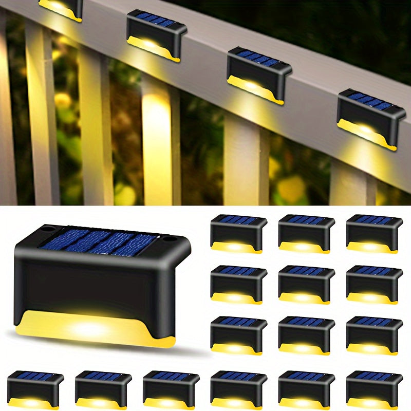 Outdoor Solar Wall Light 16pcs Warm White Waterproof LED Fence Garden Light