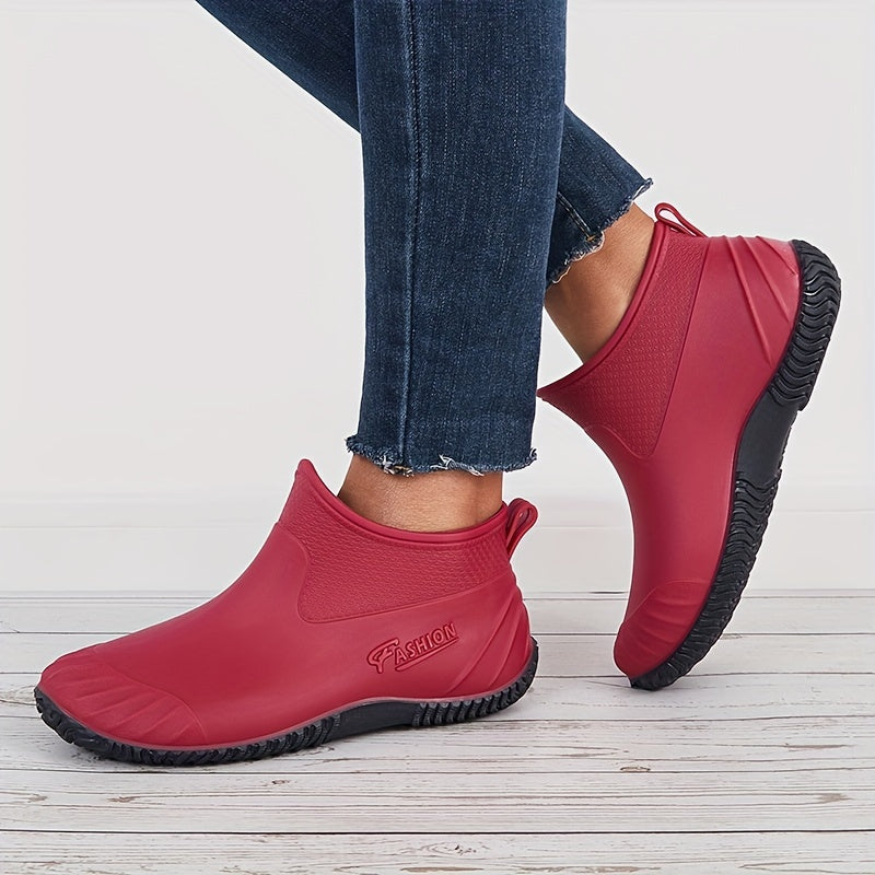 Women's Low Ankle Rain Boots Comfortable Waterproof Non slip Outdoor Boots