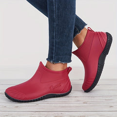 Women's Low Ankle Rain Boots Comfortable Waterproof Non slip Outdoor Boots