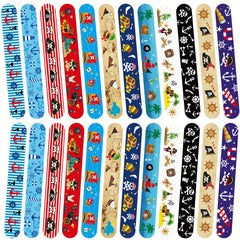 Pirate Slap Bracelets 24 Pack - Fun Party Favors for Boys & Girls