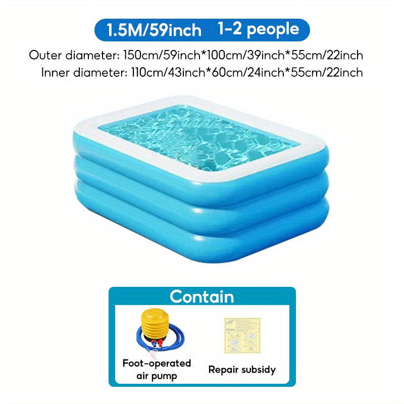 Family Size Inflatable Swimming Pool for Kids with Air Pump