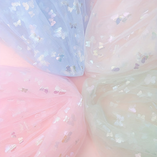 Colorful Butterfly Mesh Gauze Fabric Polyester Soft Swing Fabric
