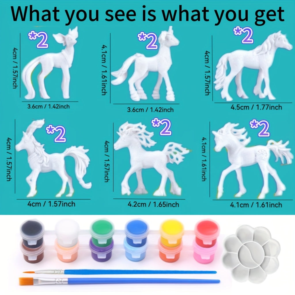 17pcs Mini Unicorn Painting Set Craft Kit Perfect Birthday Gift