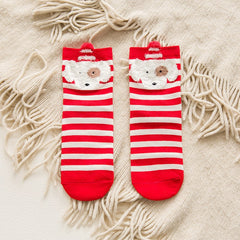 Christmas Ankle Socks: Cartoon Animal & Christmas Print Women's Stockings