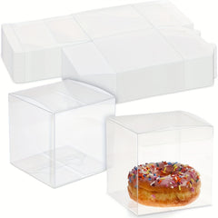 10pcs 4x4x4 Square Clear Gift Boxes Wedding Party Favors Bridal Showers