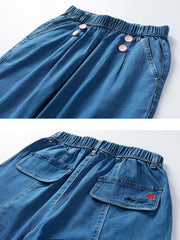 Girl's Summer Loose Thin Casual Jeans Pants