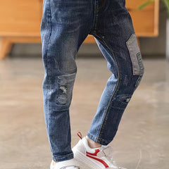 Boys Casual Ripped Denim Long Pants With Pocket for Spring/Autumn