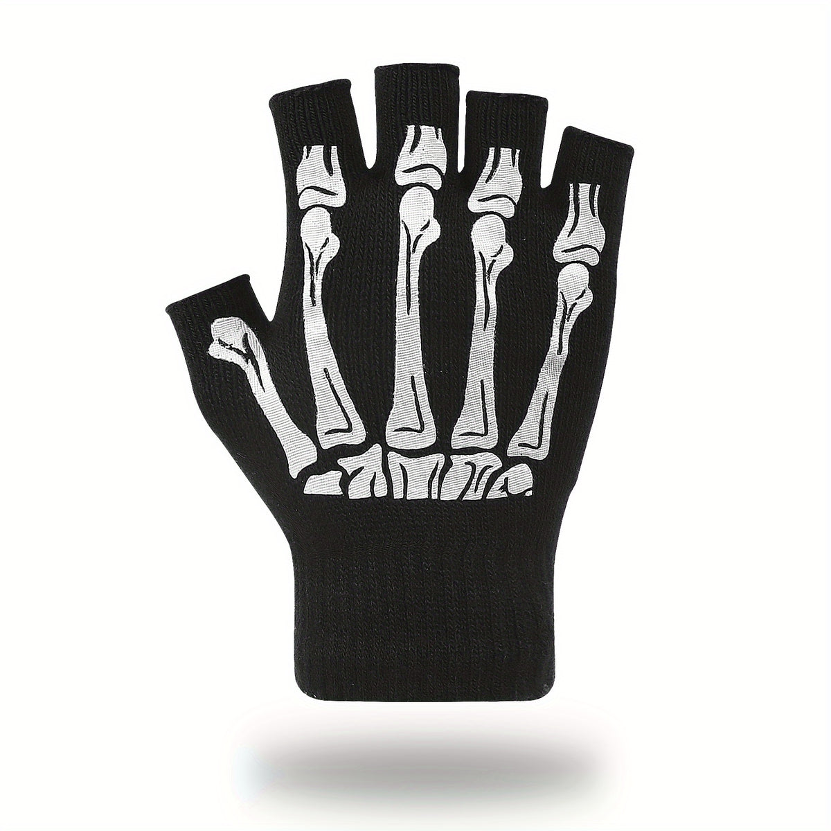 Men's Skull Skeleton Pattern Half Finger Gloves For Outdoor Halloween Gift