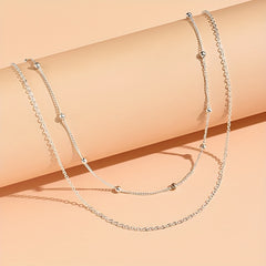 Double Layers Chain Necklace Clavicle Chain Set