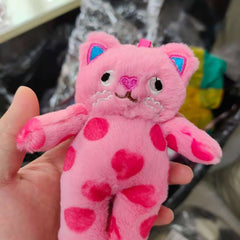 Cute Cat Plush Keychain Bag Pendant Polka Dot Cat Stuffed Animal Toy
