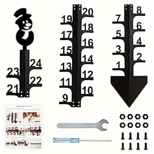 Snowman Snow Gauge Christmas Snowflake Measuring Gauge Metal Snowy Probe
