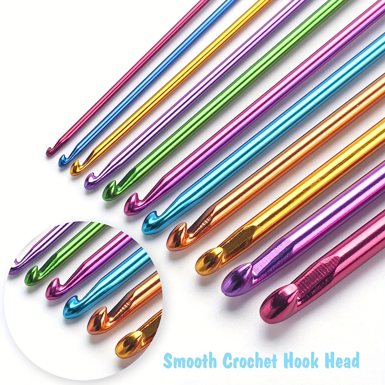 Aluminum Crochet Hooks Set 11pcs 2-8mm + Accessories