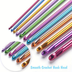 Aluminum Crochet Hooks Set 11pcs 2-8mm + Accessories