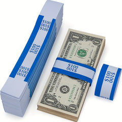 100 Self Sealing Currency Straps Money Bands Colorful Bill Wrappers