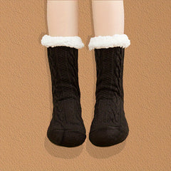 Plush Lined Warm Home Floor Socks Women's Stockings