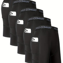 5 Men's Cycling Compression Shorts Pocket Stretch Bike