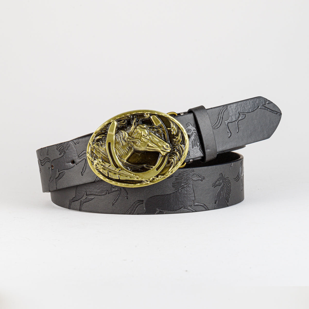 Men's Retro Horse Pattern Buckle Belt Decorative Accessories