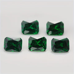 Rectangle Cut Green Zirconia CZ Loose Gemstone